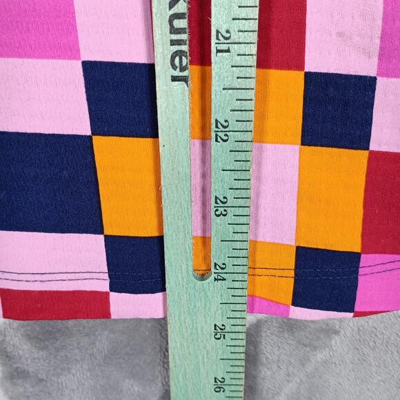 IBKUL Shirt Womens Medium Pink Orange Check UPF 50+ Long Sleeve Golf Mock Neck - Picture 6 of 8